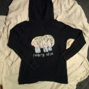 Ivory Ella hooded long sleeve shirt